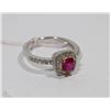 Image 1 : #14 PINK SAPPHIRE & CZ RING