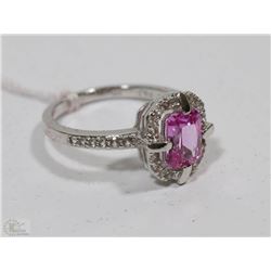 #15 PINK SAPPHIRE & CZ RING