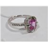 Image 1 : #15 PINK SAPPHIRE & CZ RING