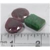 Image 1 : #56-NATURAL GREEN EMERALD &RUBY 81CT