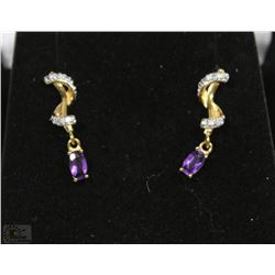 #21 GENUINE AMETHYST & CZ EARRINGS