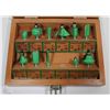 Image 1 : 12PC ROUTER BITS IN WOOD CASE
