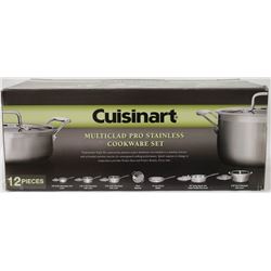 12PC CUISINART MULTICLAD PRO STAINLESS COOKWARE
