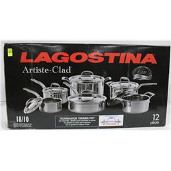 LAGOSTINA 12PC ARTISTE-CLAS STAINLESS STEEL