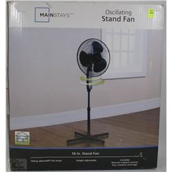 MAINSTAYS OSCILLATING FLOOR FAN ON STAND (16”)