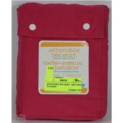 ADJUSTABLE BED SKIRT - SIZE TWIN TO QUEEN