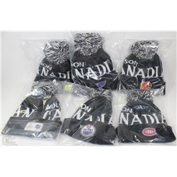 LOT OF 6 MOLSON CANADIAN NHL TOQUES