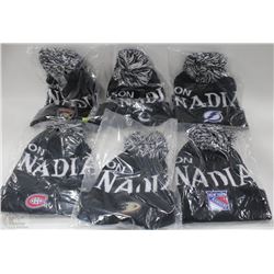 LOT OF 6 MOLSON CANADIAN NHL TOQUES