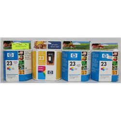 4 HP 23 TRI COLOR  CARTRIDGES