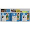 Image 1 : 3 HP 27 BLACK COLOR  INK CARTRIDGES