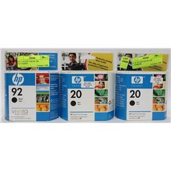LOT OF 3  HP 20 & 92 PHOTO  INK CARTRIDGES