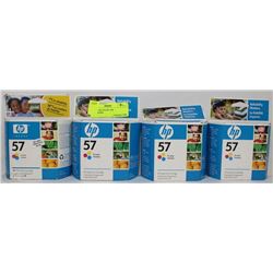4  HP 57 TRI COLOR  INK CARTRIDGES