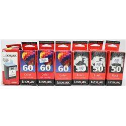 LOT OF 7 LEXMARK 50/60 PRINT CARTRIDGES