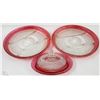 Image 1 : FLAT OF CRANBERRY GLASS PLATTER AND BUTTER DISH