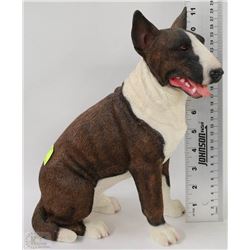 LARGE BROWN WHITE BULL TERRIER STATUE 12" TALL
