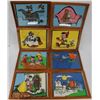 Image 1 : SET OF 8 VINTAGE DISNEY CHARACTERS ON FABRIC