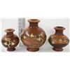 Image 1 : FLAT OF 3 TEAKWOOD VASES