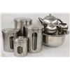 Image 1 : FLAT OF STAINLESS STEEL CANISTER/TEA SET