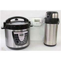 BOX WITH PRESSURE COOKER AND COFFEE DISPENSER