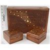 Image 1 : FLAT OF 3 TEAKWOOD JEWELLERY BOXES
