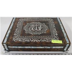 WOODEN CRAFTED BOX WITH SATIN INSERT