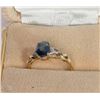 Image 2 : #1-14KT YELLOW-WHITE GOLD SAPPHIRE &DIAMOND RING