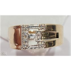 #3-10KT YELLOW-WHITE GOLD DIAMOND MEN'S RING