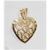 Image 1 : #4-10KT YELLOW GOLD HEART-SHAPED PENDANT