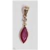 Image 1 : #6-14KT YELLOW GOLD RUBY & DIAMOND PENDANT