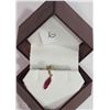 Image 2 : #6-14KT YELLOW GOLD RUBY & DIAMOND PENDANT