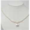 Image 1 : #8-10KT GOLD CULTURED PEARL &MORGANITE NECKLACE