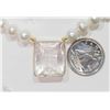 Image 3 : #8-10KT GOLD CULTURED PEARL &MORGANITE NECKLACE