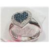 Image 2 : #10-STERLING SILVER BLUE & WHITE RING