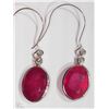Image 1 : #11-14KT WHITE GOLD RUBY & DIAMOND EARRINGS