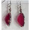 Image 3 : #11-14KT WHITE GOLD RUBY & DIAMOND EARRINGS