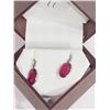 Image 4 : #11-14KT WHITE GOLD RUBY & DIAMOND EARRINGS