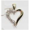 Image 1 : #12-10KT YELLOW-WHITE GOLD DIAMOND HEART PENDANT