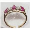 Image 2 : #13-10KT YELLOW-WHITE RUBY & DIAMOND RING