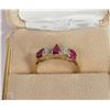 Image 3 : #13-10KT YELLOW-WHITE RUBY & DIAMOND RING