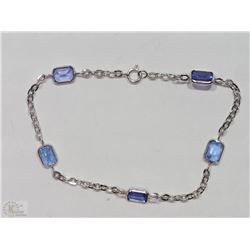#17-14KT WHITE GOLD TANZANITE BRACELET