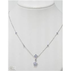 #23-10KT WHITE GOLD TANZANITE NECKLACE