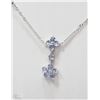 Image 2 : #23-10KT WHITE GOLD TANZANITE NECKLACE
