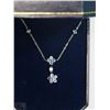 Image 3 : #23-10KT WHITE GOLD TANZANITE NECKLACE