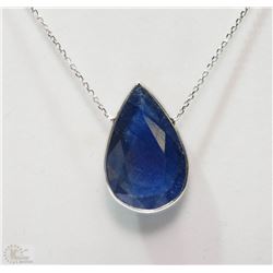 #26-14KT WHITE GOLD SAPPHIRE NECKLACE