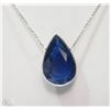 Image 1 : #26-14KT WHITE GOLD SAPPHIRE NECKLACE