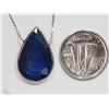 Image 3 : #26-14KT WHITE GOLD SAPPHIRE NECKLACE