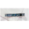 Image 1 : #27-14KT WHITE GOLD BLUE DIAMOND BAND