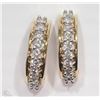 Image 1 : #30-10KT YELLOW-WHITE GOLD DIAMOND EARRINGS