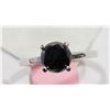 Image 1 : #31-14KT WHITE GOLD BLACK DIAMOND SOLITAIRE RING