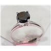 Image 2 : #31-14KT WHITE GOLD BLACK DIAMOND SOLITAIRE RING